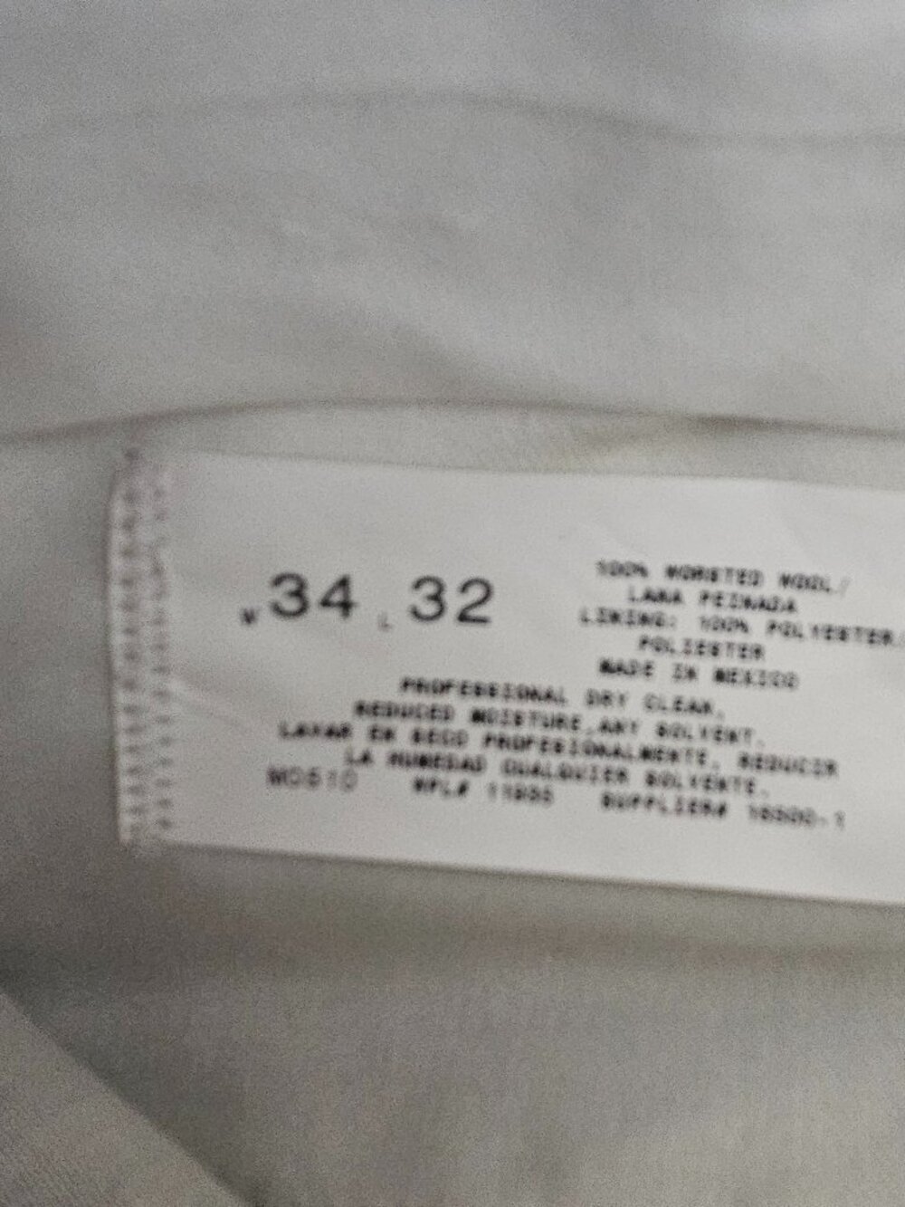 Stafford Navy Stripe 100% Wool Suit 34W x 32L Pants - Picture 7 of 7